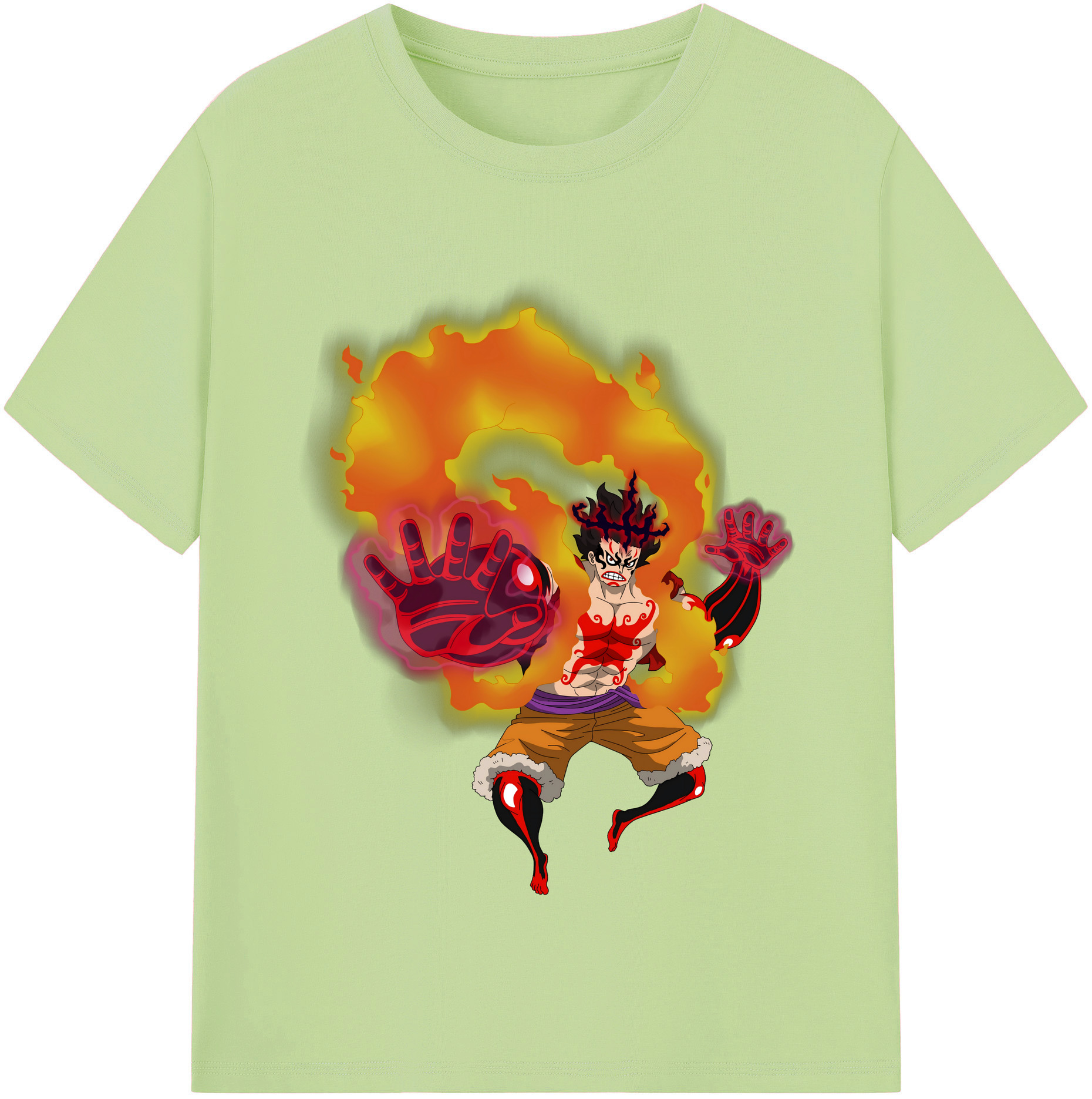ワンピース モンキー・D・ルフィ ONE PIECE Monkey D. Luffy 綿100％半袖Tシャツ（フロントプリント）